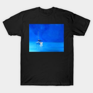 Calm Water - Yacht Moored at Beautiful Moreton Island Queensland T-Shirt